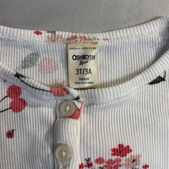 OshKosh B'gosh - White Floral Kids Shirt - Picture 2 of 3